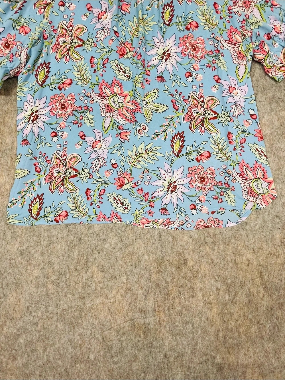 Ann Taylor Loft Floral Garden Puff Sleeve Feminine Cottagecore Blouse Top - XL